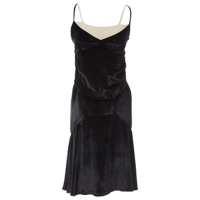 Pre-owned Burberry Velvet Mid-length Dress In Black