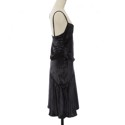 Pre-owned Burberry Velvet Mid-length Dress In Black