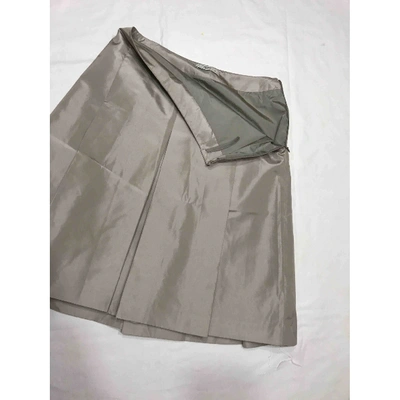 Pre-owned Prada Silk Mid-length Skirt In Grey