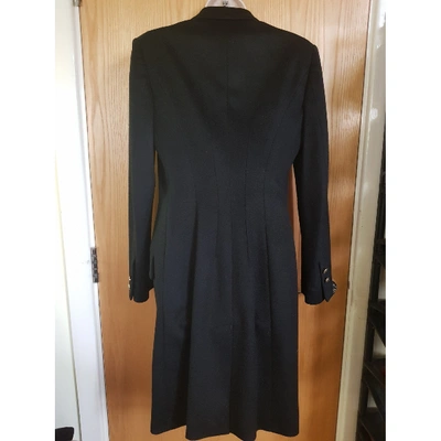 Pre-owned Versace Wool Coat In Black