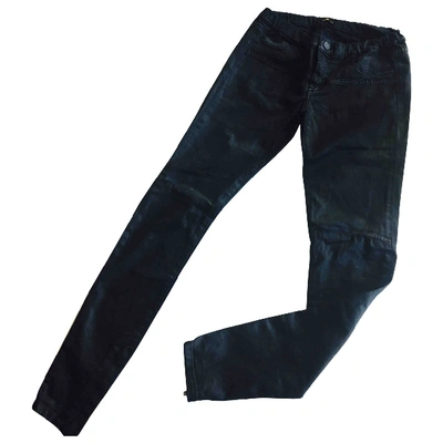 Pre-owned Maje Slim Pants In Black