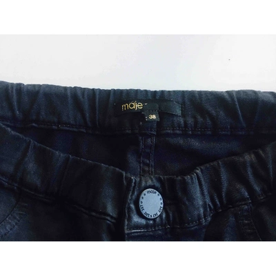 Pre-owned Maje Slim Pants In Black