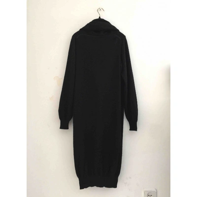 Pre-owned Saint Laurent Cashmere Mid-length Dress In Black