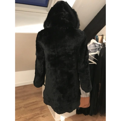 Pre-owned Arkk Black Rabbit Coat