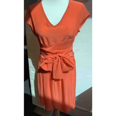 Pre-owned Peter Jensen Silk Mid-length Dress In Orange