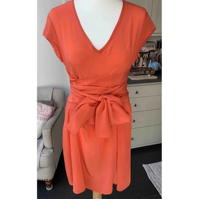 Pre-owned Peter Jensen Silk Mid-length Dress In Orange