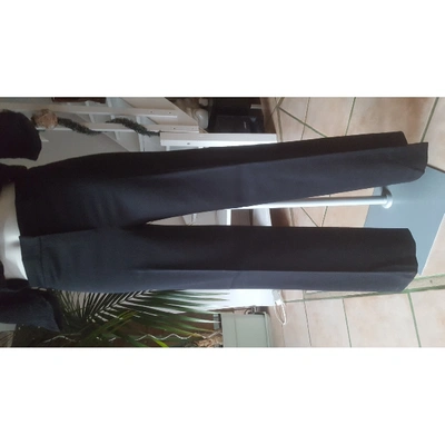 Pre-owned Emporio Armani Wool Large Pants In Black