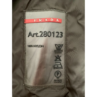 Pre-owned Prada Green Cotton Trench Coat