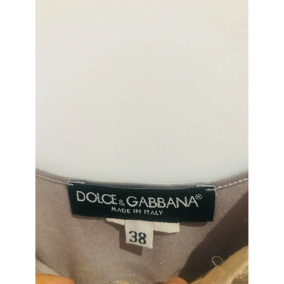 Pre-owned Dolce & Gabbana Grey Silk  Top