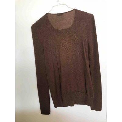 Pre-owned Akris Cashmere Cardigan In Brown