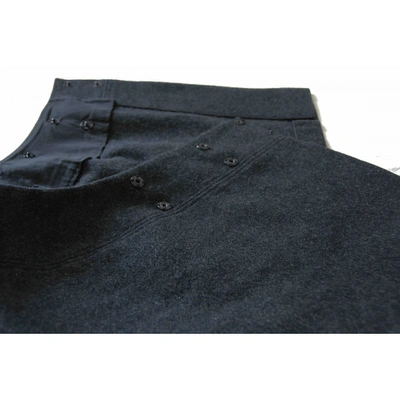 Pre-owned Yohji Yamamoto Grey Wool Skirt