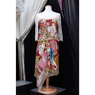 Pre-owned Christian Lacroix Glitter Dress In Multicolour