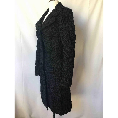 Pre-owned Prada Silk Trench Coat In Black