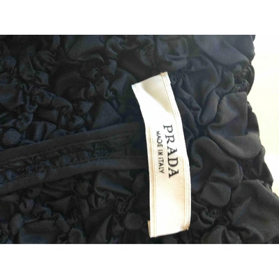 Pre-owned Prada Silk Trench Coat In Black