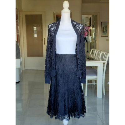 Pre-owned Valentino Lace Dress In Black