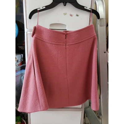 Pre-owned Carven Wool Mini Skirt In Pink