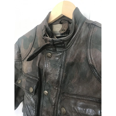 Pre-owned Belstaff Khaki Leather Leather Jacket