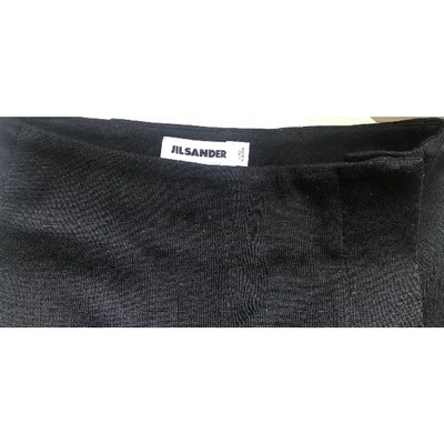 Pre-owned Jil Sander Wool Mid-length Skirt In Black