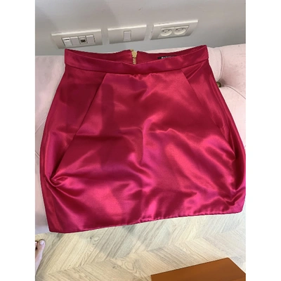 Pre-owned Balmain Pink Wool Skirt