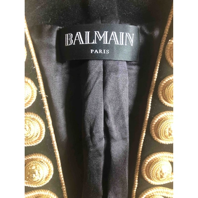 Pre-owned Balmain Velvet Short Vest In Black