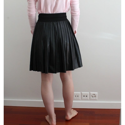 Pre-owned Sandro Leather Mid-length Skirt In Black