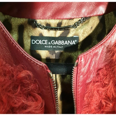 Pre-owned Dolce & Gabbana Red Mongolian Lamb Jacket