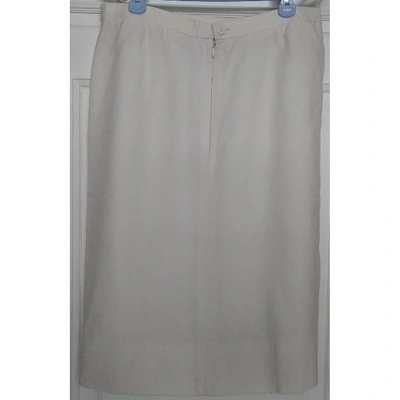Pre-owned Givenchy Linen Mid-length Skirt In White