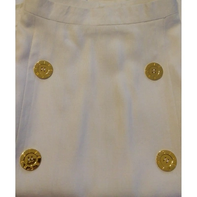 Pre-owned Givenchy Linen Mid-length Skirt In White