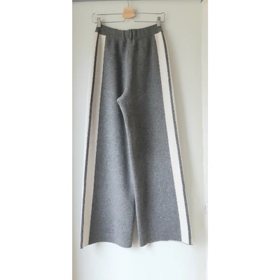 Pre-owned Dior Grey Cashmere Trousers