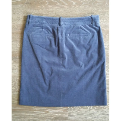 Pre-owned Gucci Blue Velvet Skirt