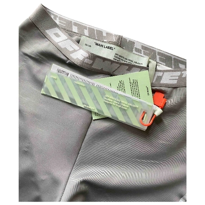 Pre-owned Off-white Grey Spandex Trousers