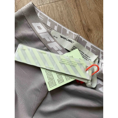Pre-owned Off-white Grey Spandex Trousers