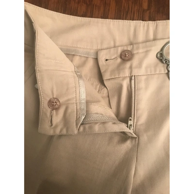 Pre-owned Trussardi Straight Trousers In Khaki