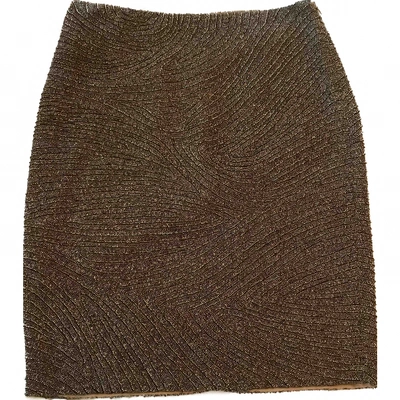 RALPH LAUREN Pre-owned Silk Mid-length Skirt In Gold