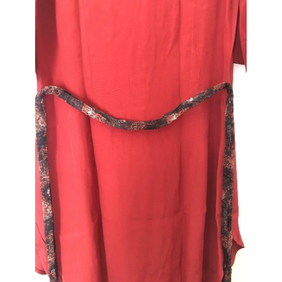 Pre-owned Costume National Silk Mini Dress In Red