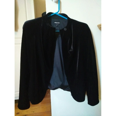 Pre-owned Giorgio Armani Velvet Jacket In Black