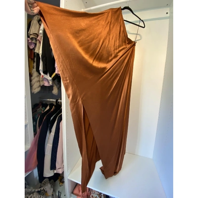 Pre-owned Rosetta Getty Silk Maxi Dress In Brown