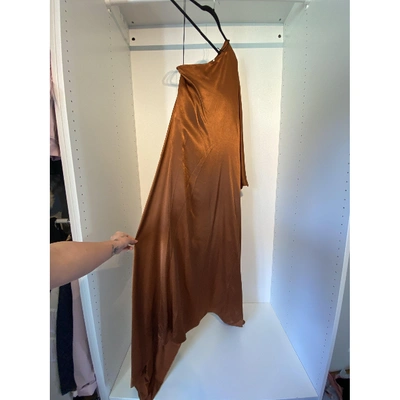 Pre-owned Rosetta Getty Silk Maxi Dress In Brown