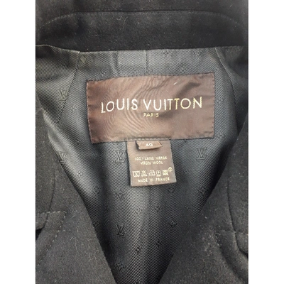Pre-owned Louis Vuitton Wool Peacoat In Black