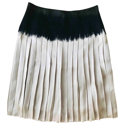 Pre-owned Ferragamo Silk Mid-length Skirt In White