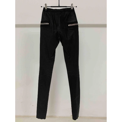 Pre-owned Les Chiffoniers Black Leather Trousers