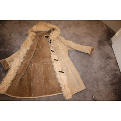 Pre-owned Gucci Camel Shearling Coat