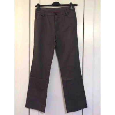 Pre-owned Burberry Straight Pants In Grey