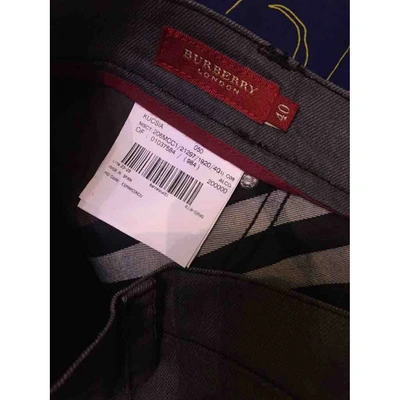 Pre-owned Burberry Straight Pants In Grey