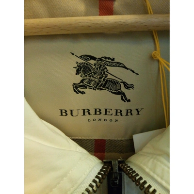 Pre-owned Burberry Trench Coat In White