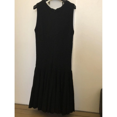 Pre-owned Alaïa Wool Mid-length Dress In Black