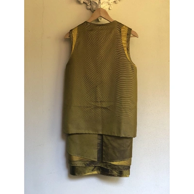 Pre-owned Proenza Schouler Silk Mini Dress In Gold