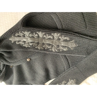 Pre-owned Chrome Hearts Cashmere Cardi Coat In Black