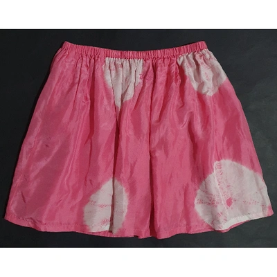 Pre-owned Brigitte Bardot Silk Mini Skirt In Pink