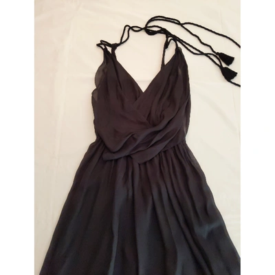 Pre-owned Hoss Intropia Silk Maxi Dress In Black